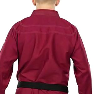 Maroon Burgundy Martial Arts Uniform Heavyweight 14oz <b>Brushed</b> Cotton Karate Gi for Masters Tournament Grade Apparel - Product Image 3