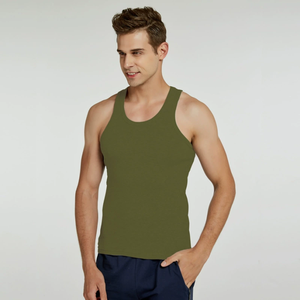 Camiseta sin mangas deportiva informal para hombre con logotipo personalizado, de color sólido, tela agradable para la piel, para ejercicio al aire libre y sesiones de gimnasio. - Product Image 5