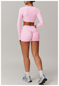 Conjunto Deportivo de 2 Piezas para Mujer, Leggings de Cintura Alta, Ropa Deportiva para Gimnasio, Yoga, Spandex/Nailon, Transpirable, de Secado Rápido, Ecológico - Product Image 2