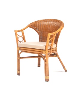 Sillón de Mimbre y Ratán Roma - Diseño Asiático Moderno, Mueble Cómodo para Sala de Estar, Dormitorio, Apartamento, Hogar, Oficina y Hotel - Product Image 2