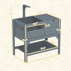 Terrario Grigio per Tartarughe da Interno con Protezione dalle Intemperie e Ripiano Portaoggetti, Accessorio Regalo - Product Image 3
