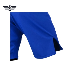 Pantalones Cortos de Compresión MMA Azul Rey Personalizados, Cintura Elástica, 100% Poliéster, Bolsillo Protector para Copa, para Rendimiento Atlético Juvenil y Adulto - Product Image 3