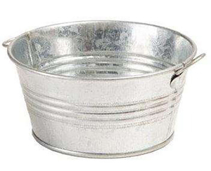 Macetas Decorativas de Metal para Jardín, Estilo Clásico, Ligeras, de la Mejor Calidad |   Botes de hojalata galvanizado redondos y ovalados a bajo costo - Product Image 1