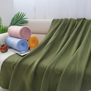 Soft Solid Color Polar Fleece <b>Throw</b> Blanket Rectangular Anti-Pilling Ready to Ship - Product Image 3