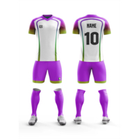 Seragam Sepak Bola Lengan Pendek Cepat Kering dan Bernapas dengan Logo Kustom OEM untuk Pria Wanita dengan Pemotongan Otomatis