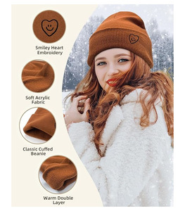 Manufacturer Beanie <b>Cap</b> Casual Lightweight Stylish <b>Winter</b> Hat High Quality Custom Logo 3D Embroidery Breathable Waterproof - Product Image 4
