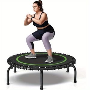 DS-1039-Green Mini trampolino da 40 pollici da 661 libbre trampolino per il Fitness stabile e divertente da palestra per la casa certificato ASTM F381-16 - Product Image 5