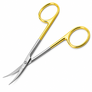Ciseaux Iris allemands TC 4,5 pouces, courbés, en acier inoxydable, instruments chirurgicaux dentaires pour chirurgie de précision - Product Image 1