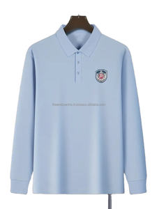 OEM al por mayor 65% algodón 35% poliéster manga larga hombres Polo camisetas personalizadas polos, hombres polos camisas - Product Image 4