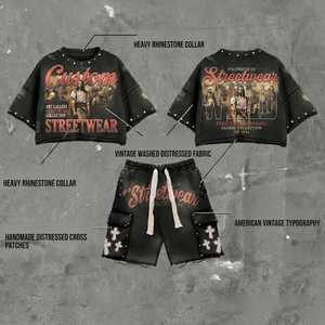 Custom Heavyweight Cotton Slim Fit O-Neck Crop Formal T-Shirt | <b>Men's</b> Short Sleeve Dobby Fabric <b>Animal</b> Print Eco-Friendly - Product Image 4