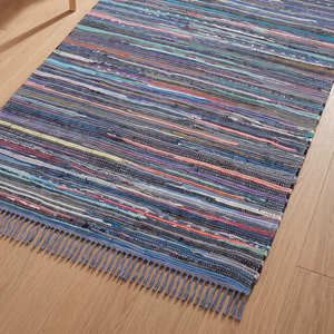 8' x 10' Southwestern Recycled Cotton Area Rug for Living Room Bohemian Rustic & Global Style Interiors - Product Image 5