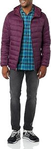 Thick Quilted <b>Mens</b> Puffer Jackets <b>Long</b> Hooded Winter <b>Coat</b> Lightweight Outdoor Warm Stylish Outerwear 100% Nylon Stand Front - Product Image 2