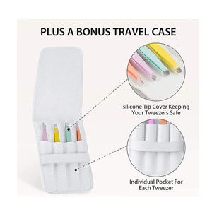 Lot de 4 pinces à épiler pour sourcils en acier inoxydable, pinces à épiler biseautées et pointues, pinces de précision pour poils incarnés - Product Image 4