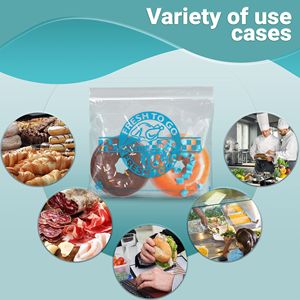 Confezione 1000 sigillo Top fresco Go sella borse 10X8 polietilene a bassa densità 1.50 Mil servizio cibo in plastica di spessore stampato - Product Image 2