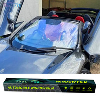 Film teinté solaire vert/bleu/rouge caméléon VLT 64~78% pour pare-brise et vitres avant/arrière de voiture, protection solaire