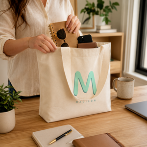 Premium Heavy Duty Natural Cotton Canvas Minimalist Tote <b>Bag</b> <b>Long</b> Shoulder Handles | Eco-Friendly Reusable Lightweight Shopping - Product Image 3
