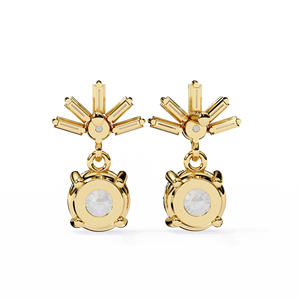 Aries Jewel Classic Design Mix Cut Lab Grown Diamond 14K Gold IGI Certified <b>Earring</b> <b>Tops</b> for Gift Party & Anniversary - Product Image 3