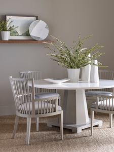 Silla de Madera Pintada en Gris de Estilo Nórdico Minimalista con Respaldo de Listones Verticales - Product Image 6