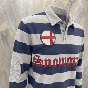 เสื้อรักบี้ลายทางสโนว์เกรซแขนยาว ปกคอพับ ปักโลโก้ ทรงปกติ สำหรับผู้ใหญ่ ทุกฤดูกาล - Product Image 4