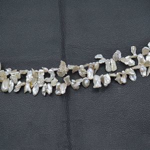 Perlas de Agua Dulce Naturales de Color Blanco Crema de 7x11mm-9x14mm, Forma Keshi, Perlas Sueltas para Hacer Joyería Fina, Venta - Product Image 4