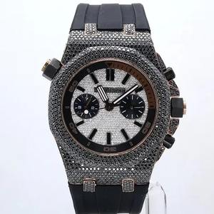 Luxury <b>Men's</b> VVS Moissanite Diamond <b>Watch</b> Fully Iced Out Skeletal <b>Quartz</b> Movement Fashion Business Style Jewelry - Product Image 4