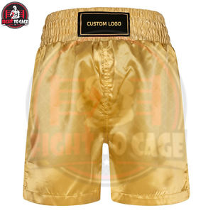 กางเกงชกมวยสีดำทองตัดกัน พร้อมโลโก้สั่งทำ OEM/ODM คุณภาพสูงสุด ผลิตจากโพลีเอสเตอร์ระบายอากาศได้ดี เหมาะสำหรับการฝึกซ้อมในฤดูใบไม้ร่วง - Product Image 2