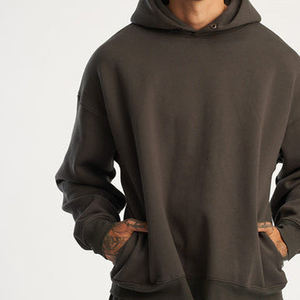 Sudadera con Capucha Extra Grande para Hombre, Otoño Invierno, Cómoda de Usar, Estilo Pullover, Tejida, Antiencogimiento - Product Image 4