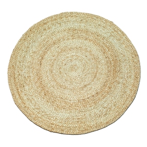 Tapis rond en jute naturel tissé à la main, couleur unie, poils moyens, antidérapant, écologique, décoration moderne pour la maison, salon et salle à manger - Product Image 4