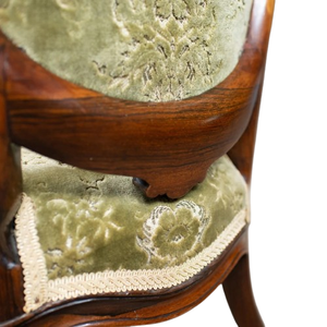 Chaise de salle à manger de luxe en bois sculpté, rembourrage en microfibre capitonnée, style antique, mobilier de maison pour villas et hôtels - Product Image 5