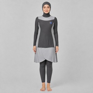 OEM Burkini 4 pièces pour femmes musulmanes modestes, grande taille, sportif et décontracté, en polaire, Spandex/Polyester, respirant et écologique - Product Image 1