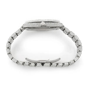 Montre personnalisée en moissanite sertie de diamants VVS, style hip-hop, luxe, acier inoxydable, quartz, bracelet 20 mm, cadran en verre, montre pour homme - Product Image 4