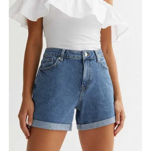 Jeans rotos sexys para mujer, shorts de mezclilla de cintura alta de colores, venta al por mayor de fábrica, estilo casual con botones para verano - Product Image 6