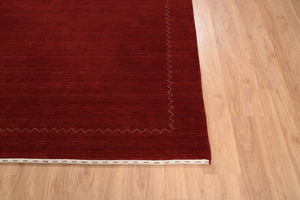 พรมเบอร์กันดี กาเบห์ ทอมือจากขนแกะนิวซีแลนด์ สไตล์โมเดิร์น มินิมอล สำหรับห้องนั่งเล่นและห้องนอน - Product Image 4