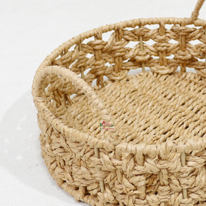 Artex Dong Thap Minimalist Multifunction <b>Paper</b> Wire Round Serving <b>Tray</b> with Dual Handles Decorative Basket - Product Image 3