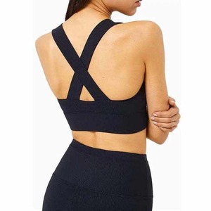 Best Quality Women's Sports <b>Bra</b> Seamless High Support Racerback Plaid Pattern Latest Design Breathable Comfortable Yoga <b>Bra</b> Hot - Product Image 2