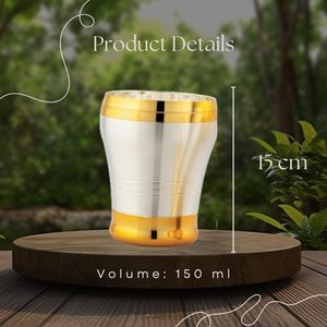 Luxury Stainless Steel Drinking Glass <b>Set</b> with Gold Finish Reusable Water Tumbler Premium Juice <b>Tea</b> Coffee <b>Cup</b> Elegant Kitchen D - Product Image 4