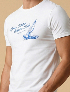 เสื้อยืดพิมพ์ลายผ้าฝ้ายพรีเมียมสำหรับผู้ชาย ทรงปกติ นุ่ม ระบายอากาศดี คอกลม สวมใส่สบาย เหมาะสำหรับฤดูร้อน ใส่ได้ทุกวัน สไตล์สตรีทแวร์ - Product Image 4