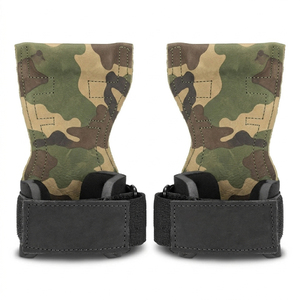 Agarraderas de Cuero para Gimnasio con Diseño de Camuflaje, Agarraderas de Cuero para Levantamiento de Pesas, Soporte de Muñeca para Entrenamiento, Agarraderas de Cuero Unisex - Product Image 1
