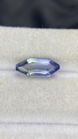 Piedra de Tanzanita Sirena Natural Certificada Sin Calentar, Corte en Forma de Escudo, con Excelente Color, Zoisita Natural, 2.87 Quilates, Claridad Ojo de Pez