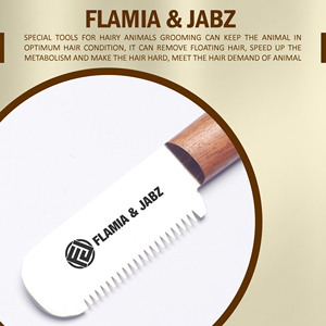 หวีสแตนเลสสำหรับสุนัข Flamia & Jabz ด้ามไม้พะยูง ดีไซน์คลาสสิกสำหรับสุนัข - Product Image 4