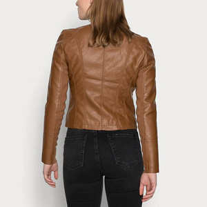 Veste en cuir d'agneau pour femme, design personnalisé, création de votre propre logo, imperméable, coupe-vent, écologique, OEM personnalisable - Product Image 3