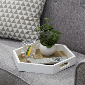 Bandeja de Servir Moderna de Madera Gris, Fabricada en Madera de Mango, Rectangular y Larga con Asas Laterales - Product Image 5