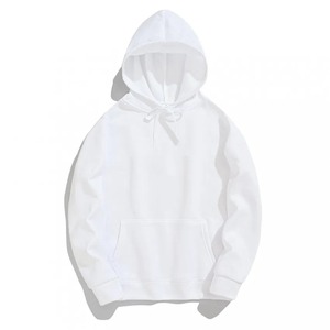 Conjunto de Sudadera con Capucha y Pantalones Blancos Unisex, Chándal Informal de Color Sólido, Manga Larga, Cierre con Cordón, Corte Regular, Ropa de Otoño - Product Image 4