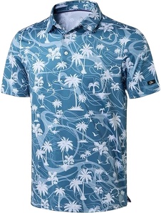 <b>Men's</b> <b>Green</b> Camouflage Print Short Sleeve <b>Polo</b> <b>Shirt</b> Breathable Knitted Casual Style Left Sleeve Logo - Product Image 2
