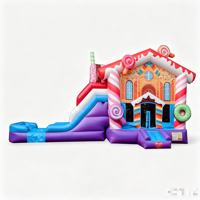 Structure gonflable aquatique Candy House, parcours de jeux sportifs combinés, château de saut extérieur décoratif, petite structure de vente pour fête foraine