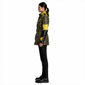 <b>Women's</b> Color-Block Sheep Nappa Leather Field <b>Jacket</b>-Quilted Windproof Sustainable <b>Utility</b> Motorcycle <b>Jacket</b> Belted 3D Pockets - Product Image 3