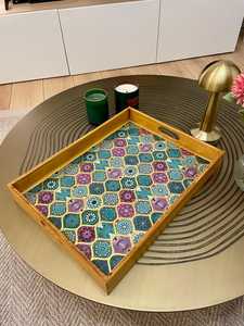 Plateau de service ovale en bois poli, luxueux et écologique, pour la décoration de la maison et les fêtes, Ali Fashion Art - Product Image 5