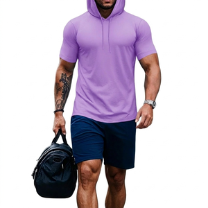 Sudadera con capucha de color sólido 100% algodón, con logo impreso personalizado de alta calidad, para hombre, para uso diario en verano, mezcla de algodón básica. - Product Image 3