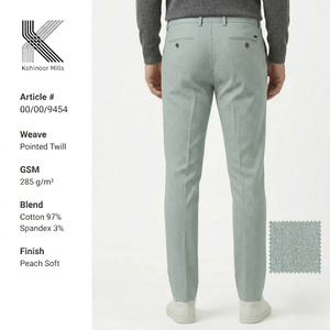 <b>Men</b> <b>Stretch</b> Chino Pants Cotton Spandex Smart Casual Trousers 285GSM OEM ODM Wholesale Manufacturer - Product Image 2
