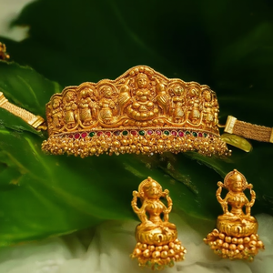 Rose Gold Plated Bridal Jewelry Sets-Antique & 24K Gold Plated Fine Temple Jewellery - Product Image 3
